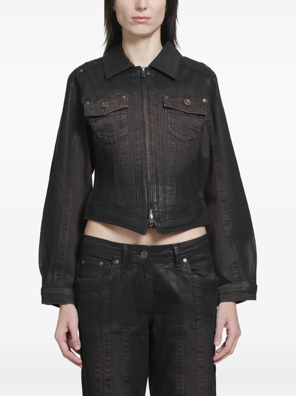 KNWLS Alice panelled denim jacket - Schwarz
