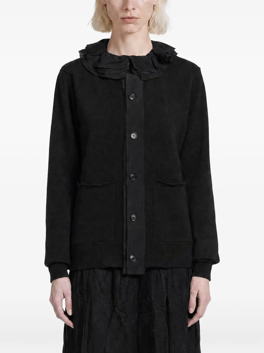 Aleksandr Manamïs Cardigan mit Rüschen - Schwarz