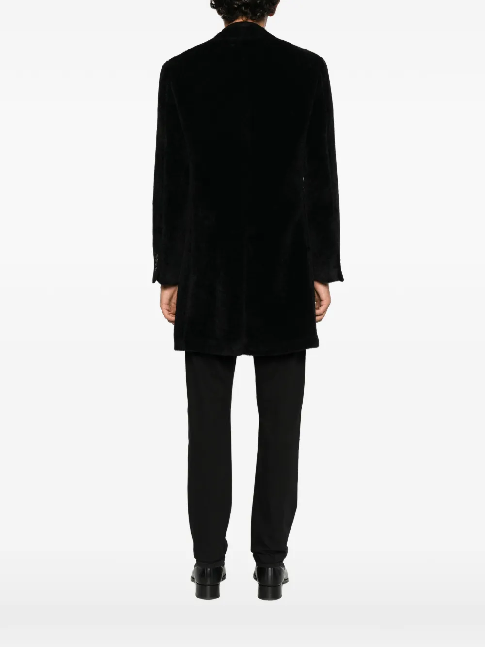 Canali single-breasted notched-lapel coat Zwart