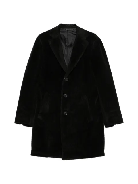 Canali single-breasted notched-lapel coat