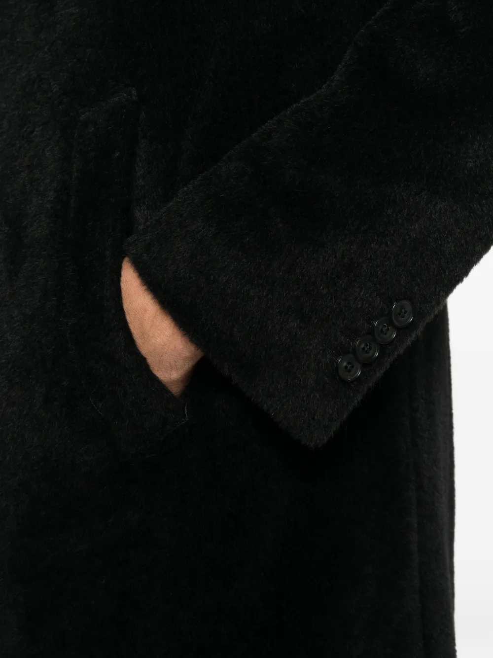 Canali single-breasted notched-lapel coat Zwart