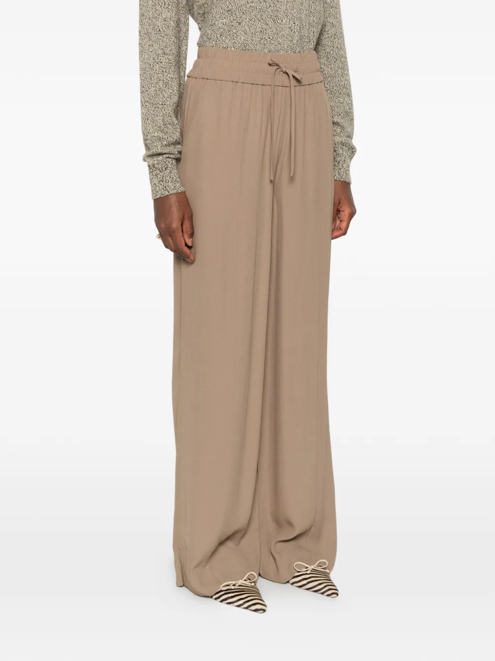 JOSEPH drawstring wide-leg trousers Beige