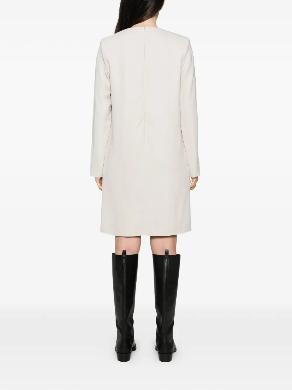 Antonelli Lidia cut-out pleated-detail dress Grijs