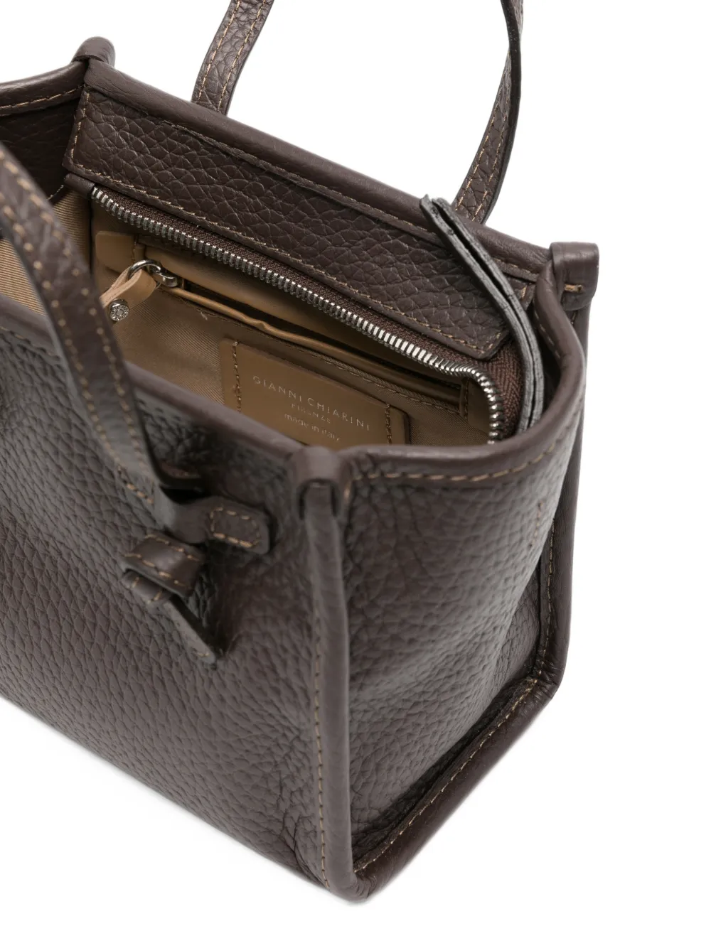 GIANNI CHIARINI Miss Marcella grained leather tote bag Bruin
