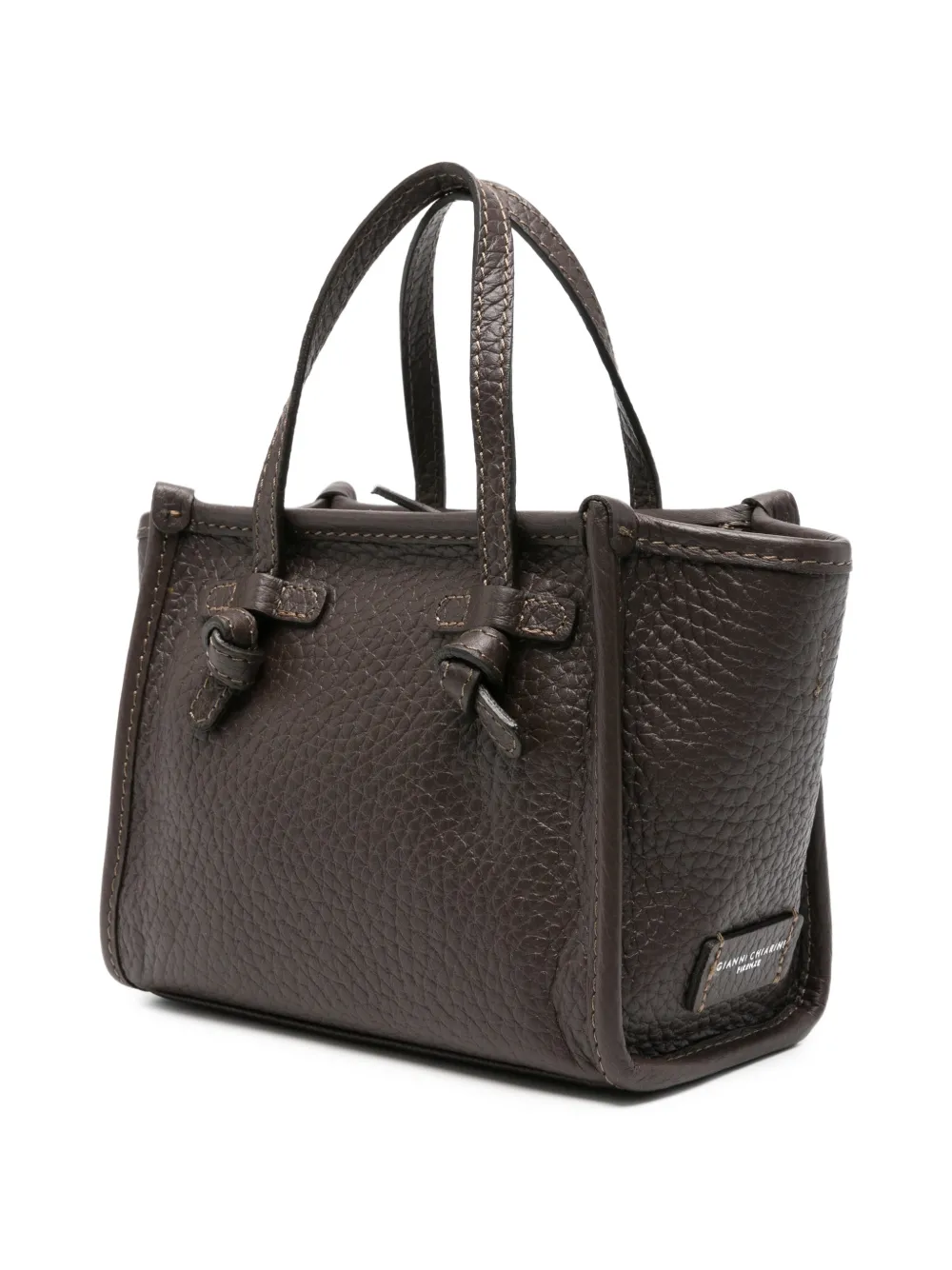 GIANNI CHIARINI Miss Marcella grained leather tote bag Bruin