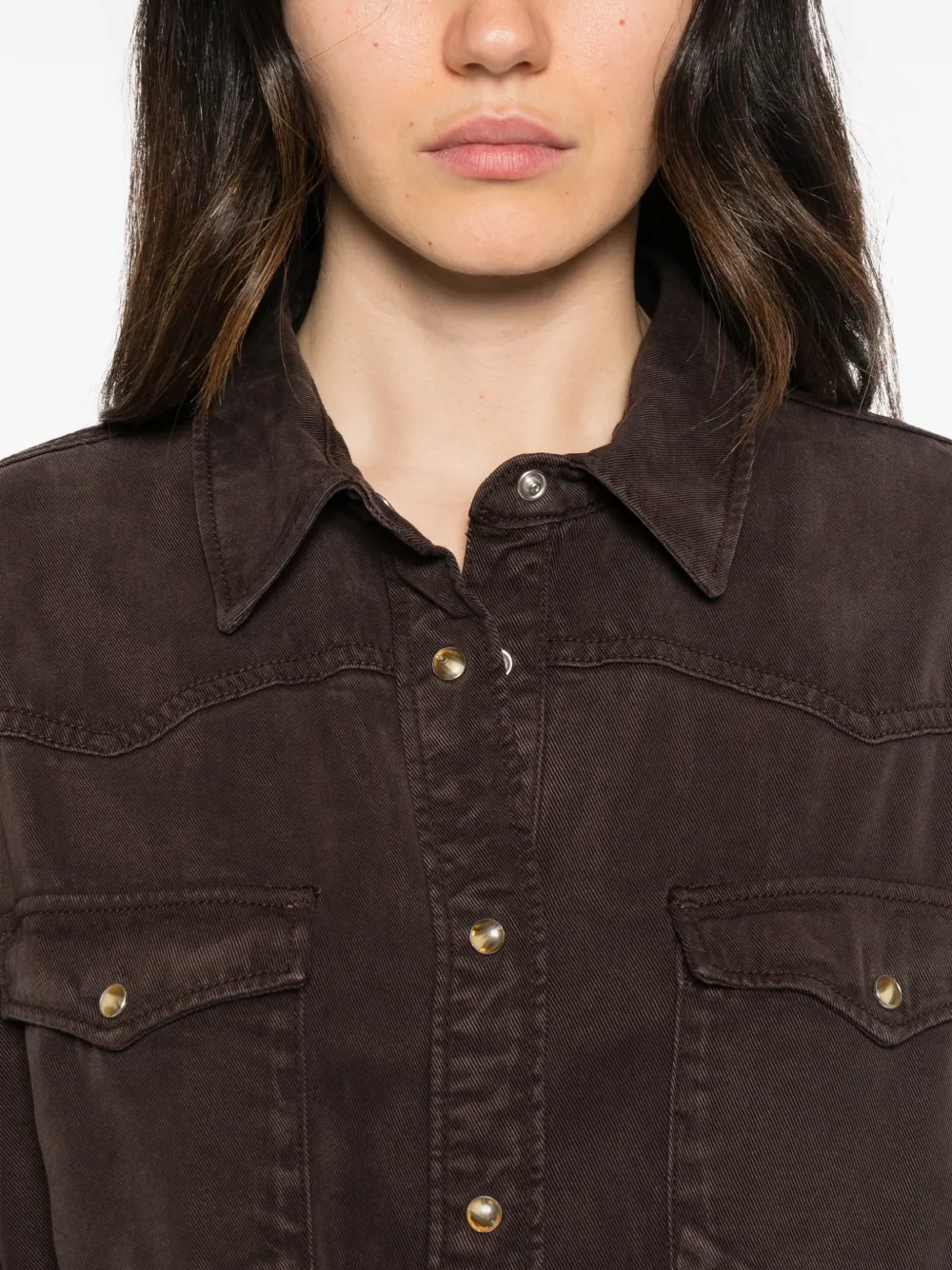 Gant western-style press-stud shirt Bruin