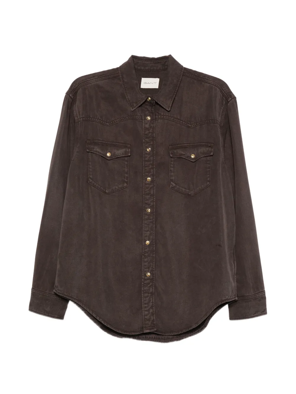 Gant western-style press-stud shirt Bruin