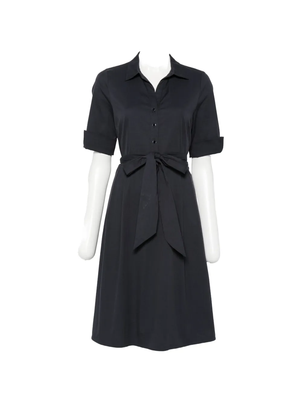 VERA MONT belted button-up mini dress - Blue