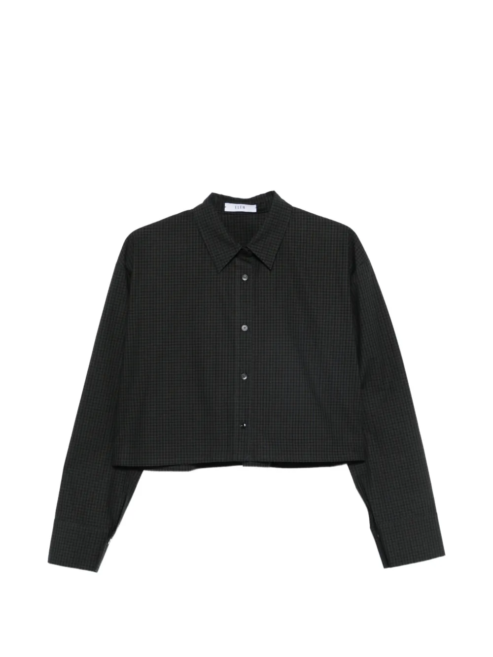 Eleh check-pattern cropped shirt - Grün