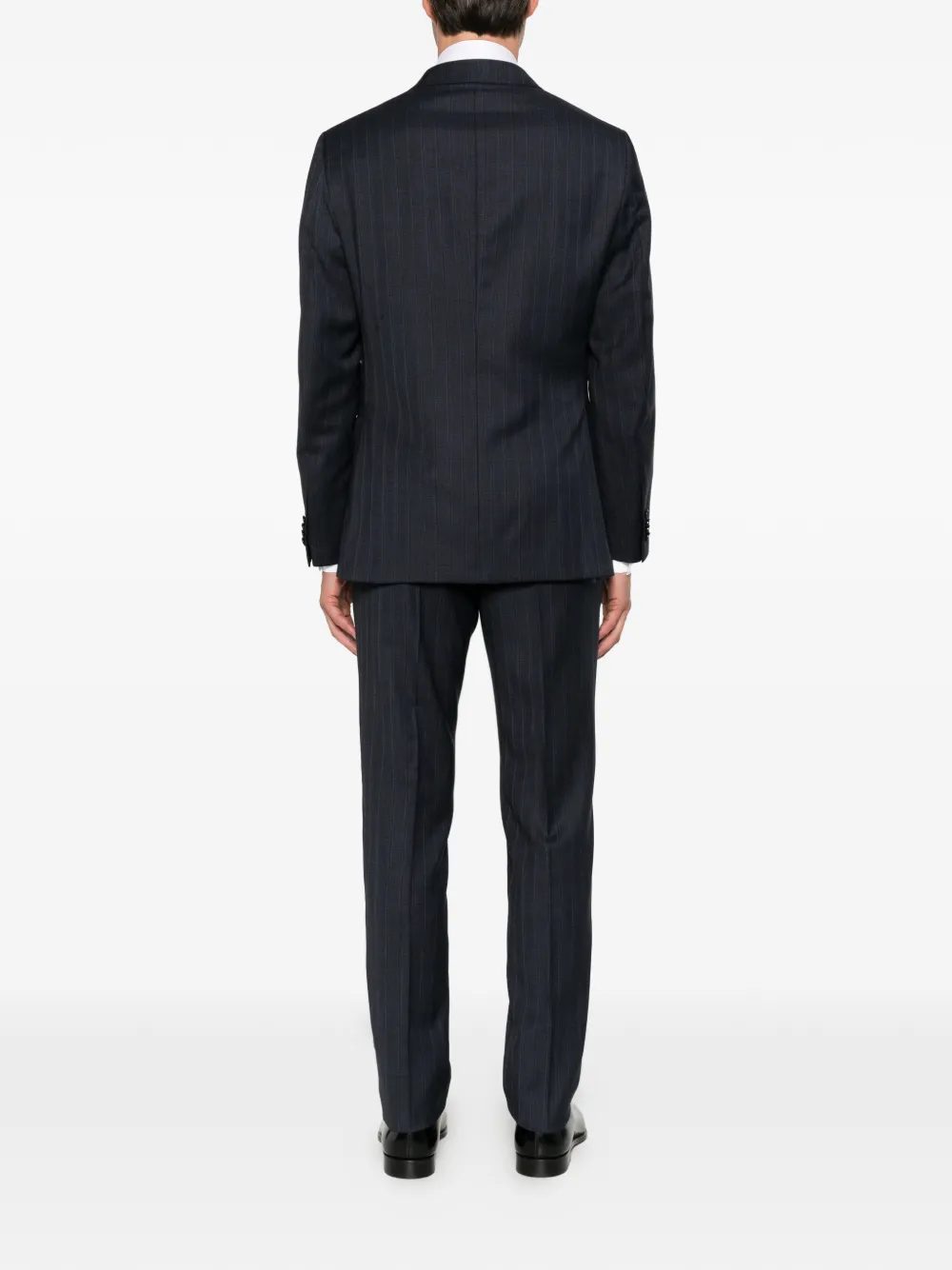 Caruso pinstripe double-breasted suit Blauw
