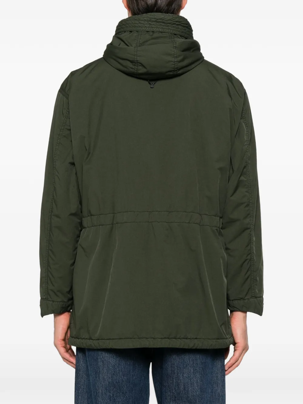 ASPESI Boom Winter hooded logo-patch coat Groen