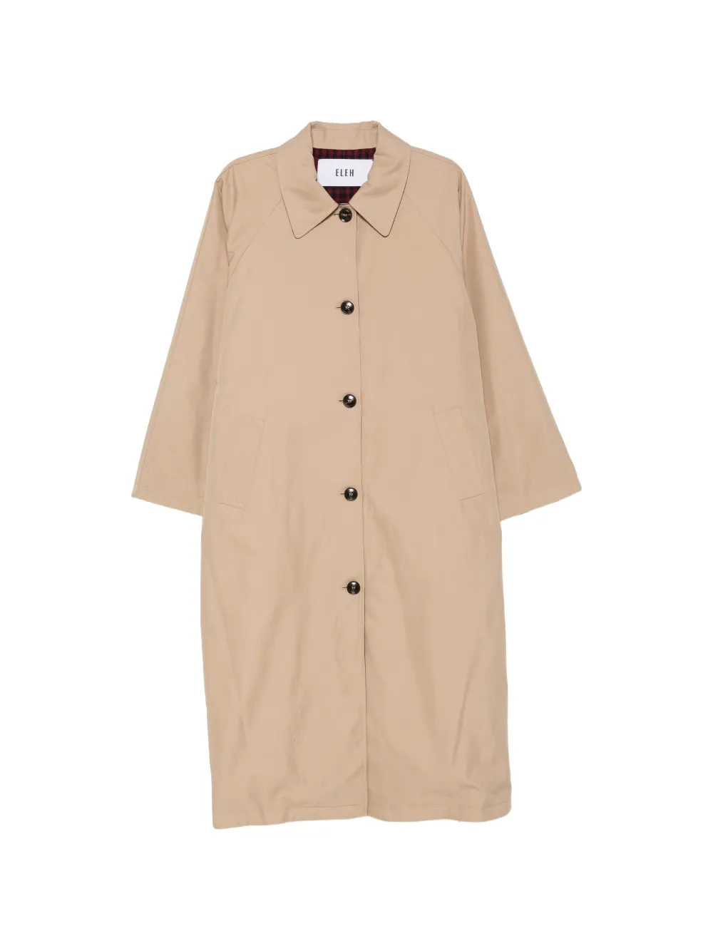 Eleh reversible gingham-print coat - Nude