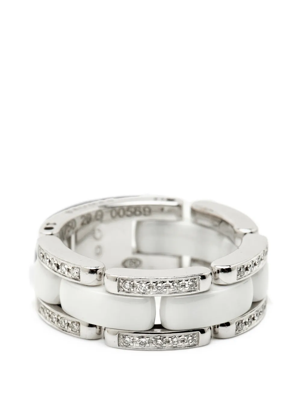 Pre-owned Chanel Ultra Ceramic And Diamond Ring In 银色