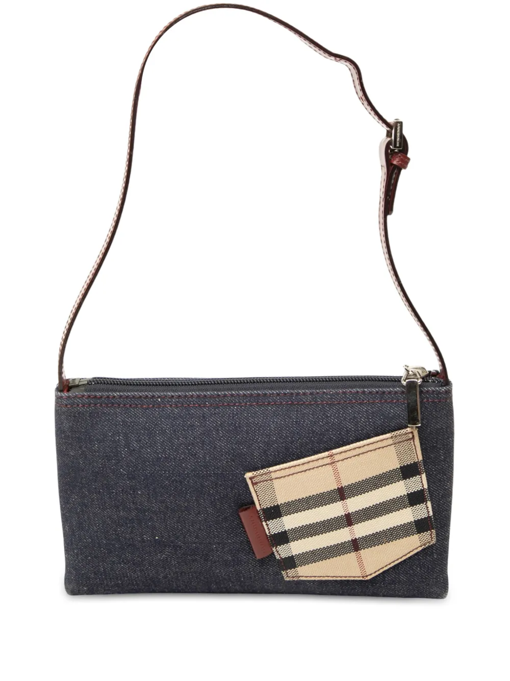 Burberry Pre-Owned 2000-2017 Denim House Check Patch shoulder bag - Blau