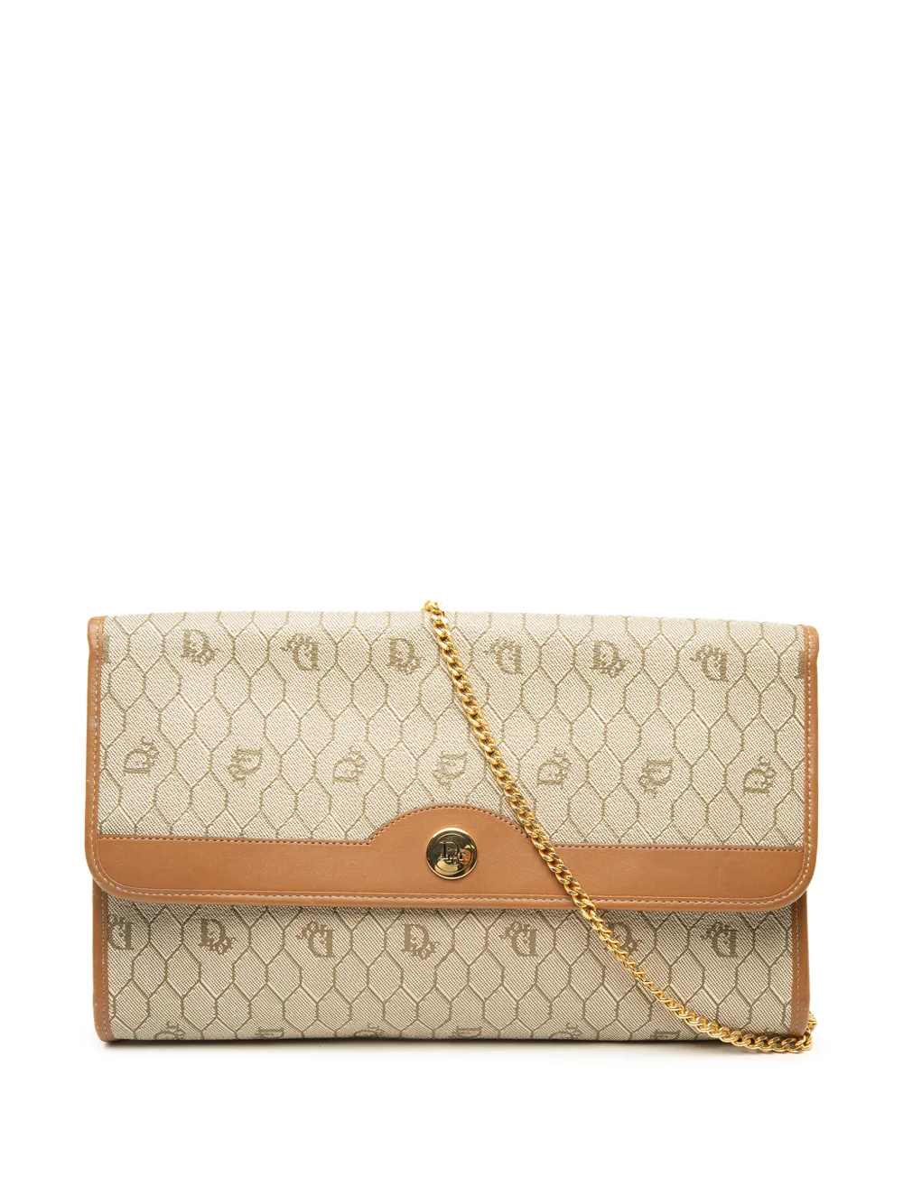 Christian Dior Pre-Owned 20th Century Honeycomb Coated Canvas Chain shoulder bag - Neutrals