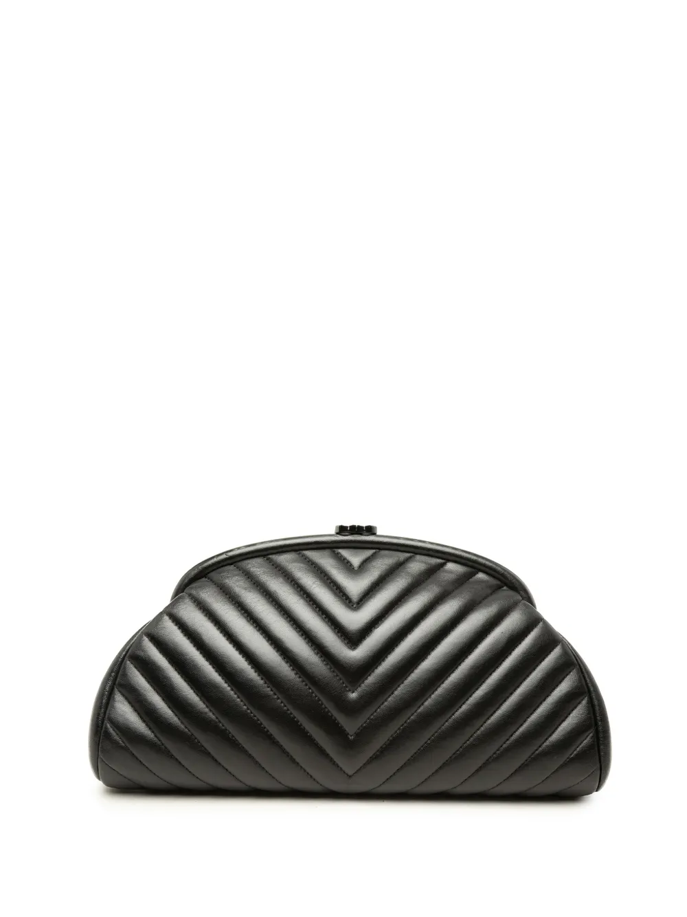 CHANEL Pre-Owned 2014-2015 Chevron Lambskin Timeless Kisslock clutch bag - Schwarz