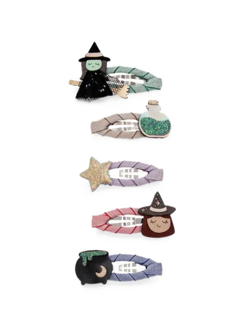 mimi & lula Witch glitter-embellished hair clips (set of five)