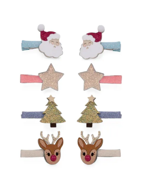 mimi & lula Christmas glitter-embellished hair clips (set of eight)
