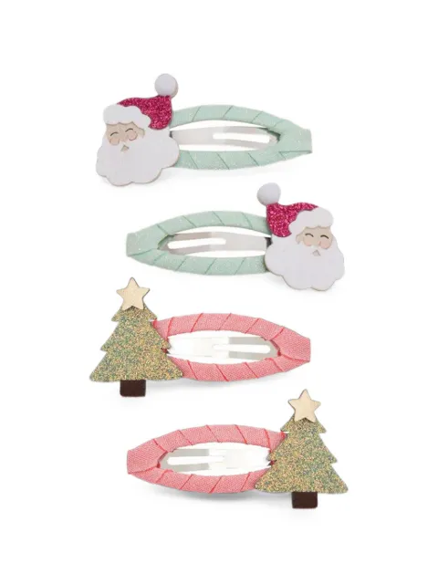 mimi & lula Santa christmas-motif hair clips (set of four)