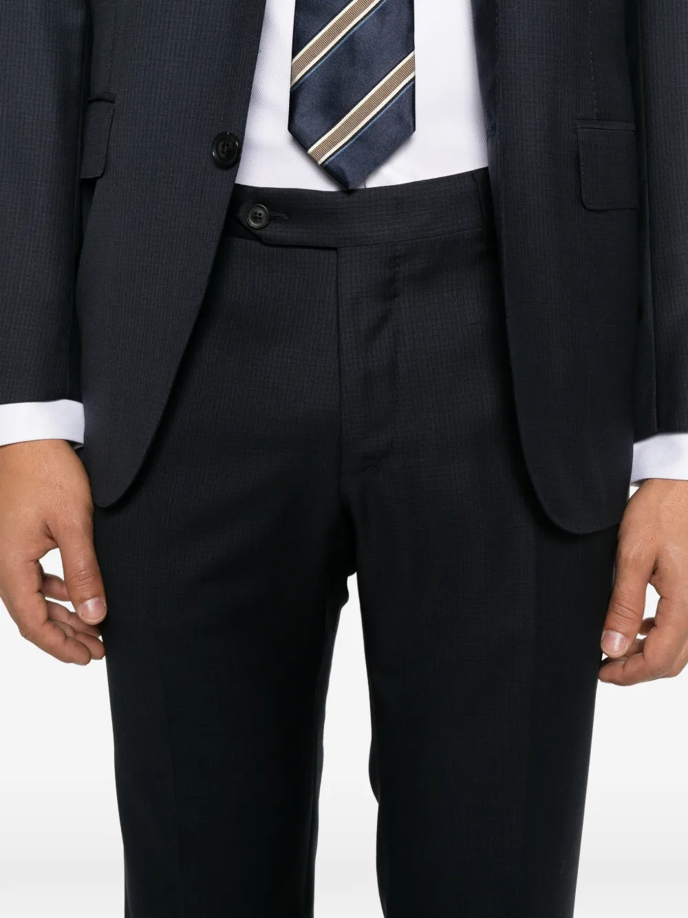 Canali micro-patterned wool suit Blauw