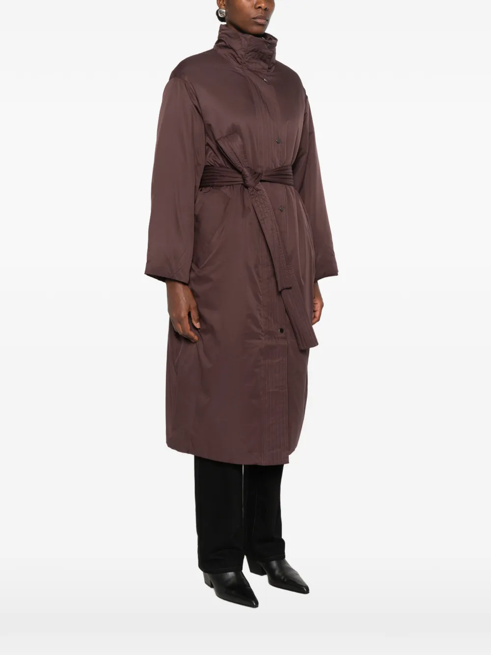 JOSEPH belted high-neck coat Bruin