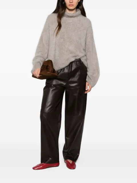 Antonelli elasticated leather trousers