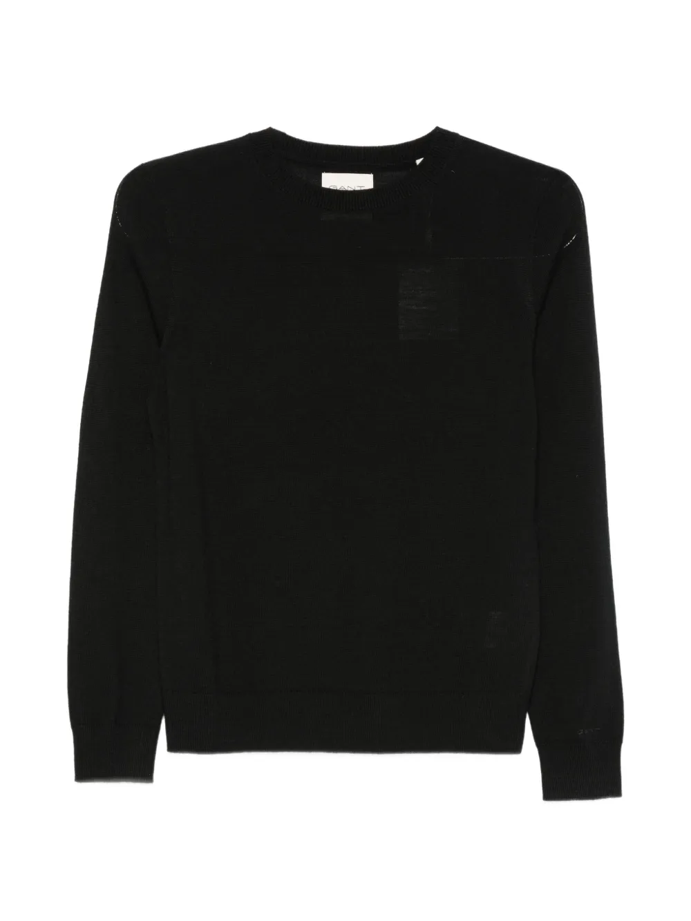 Gant Crew-neck Long-sleeve Sweater In Black