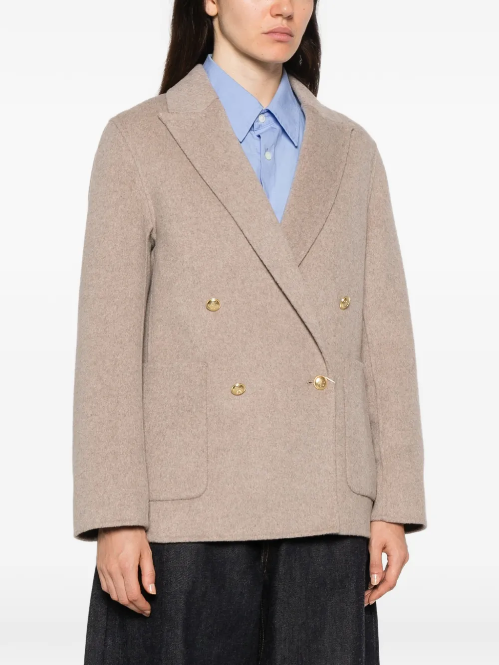 Gant double-breasted peak-lapels jacket Beige