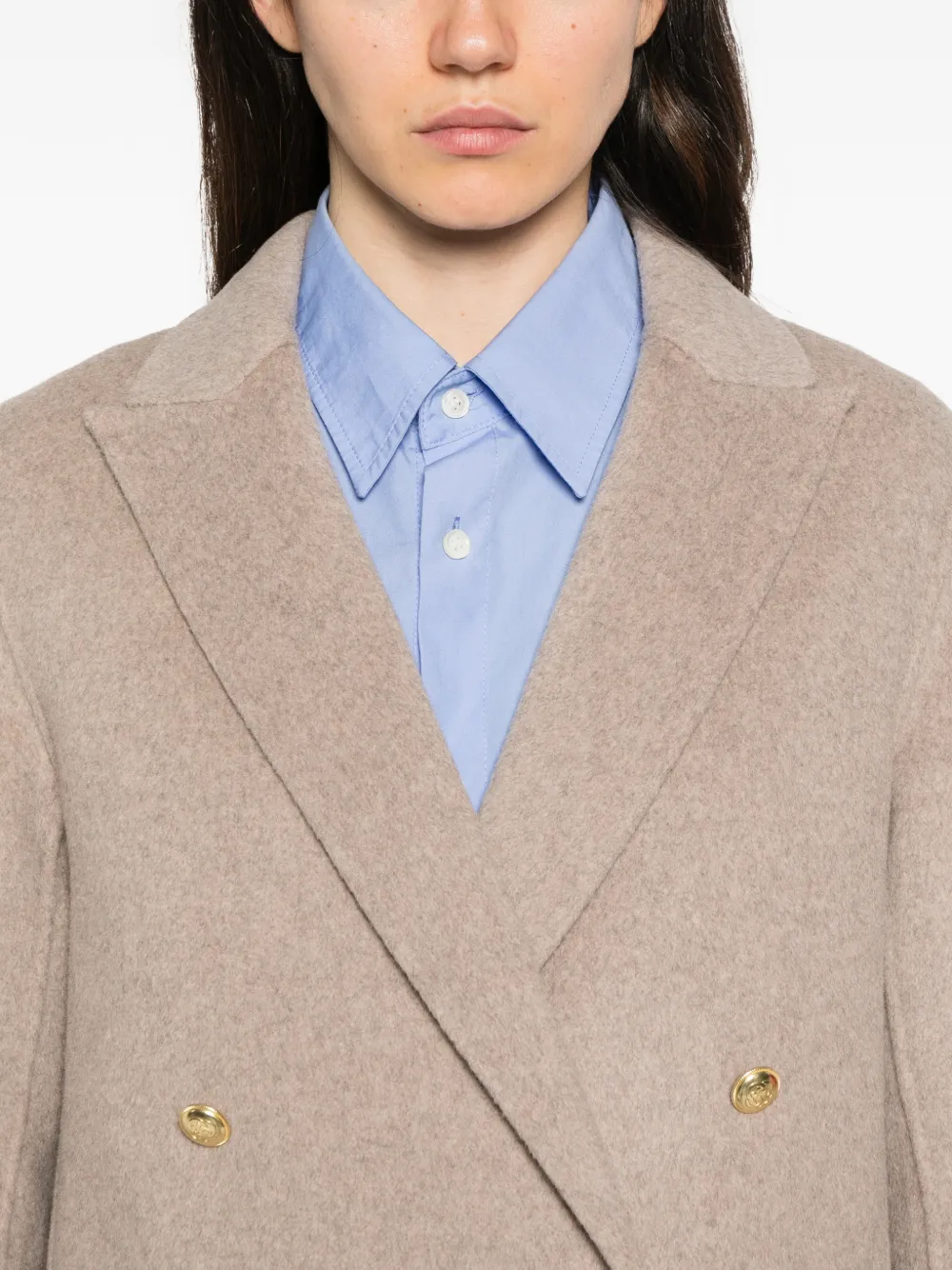 Gant double-breasted peak-lapels jacket Beige