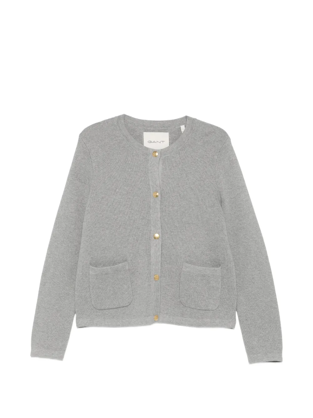 Gant button-up patch-pocket cardigan - Grau