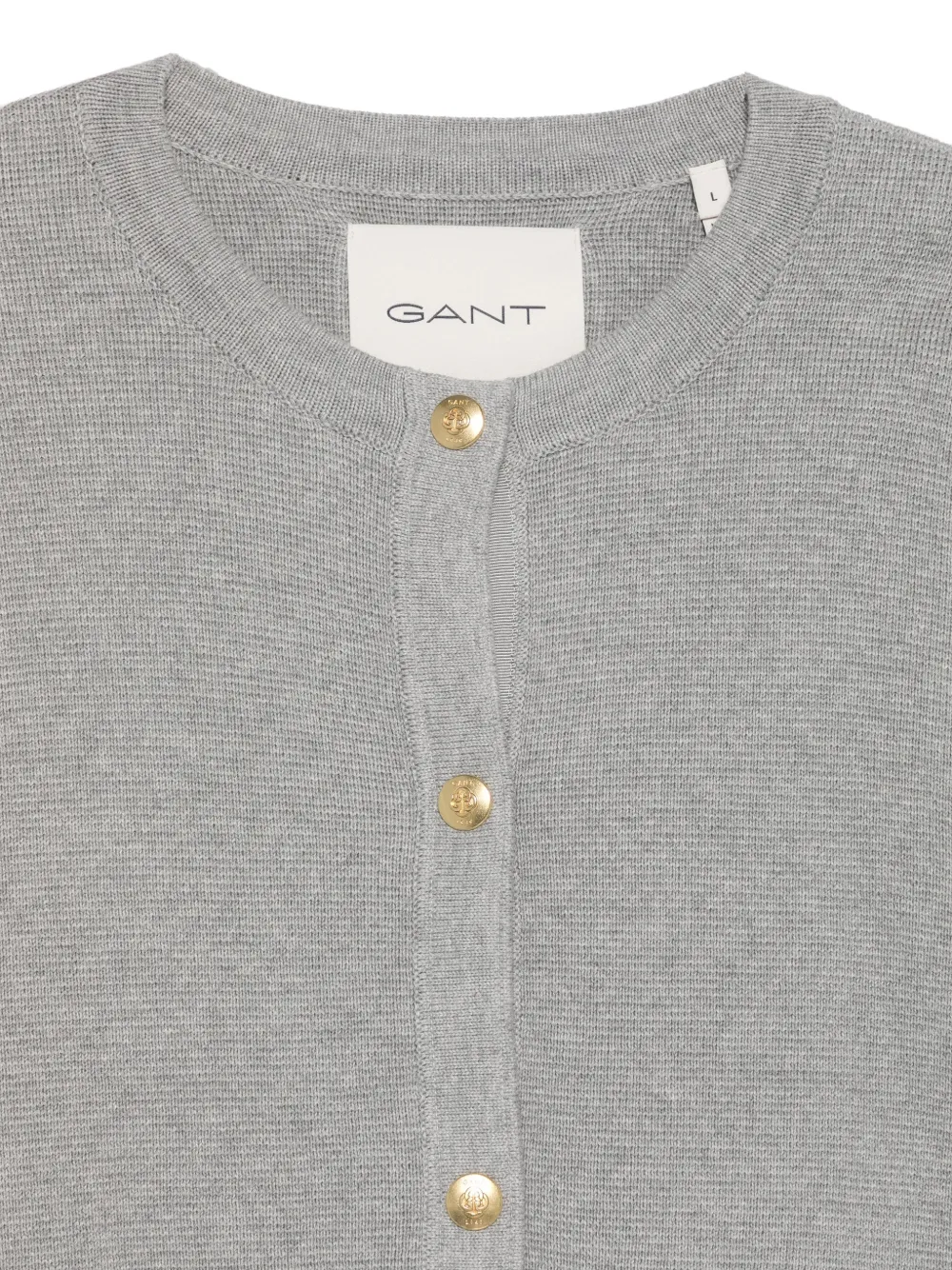 Gant button-up patch-pocket cardigan Grijs
