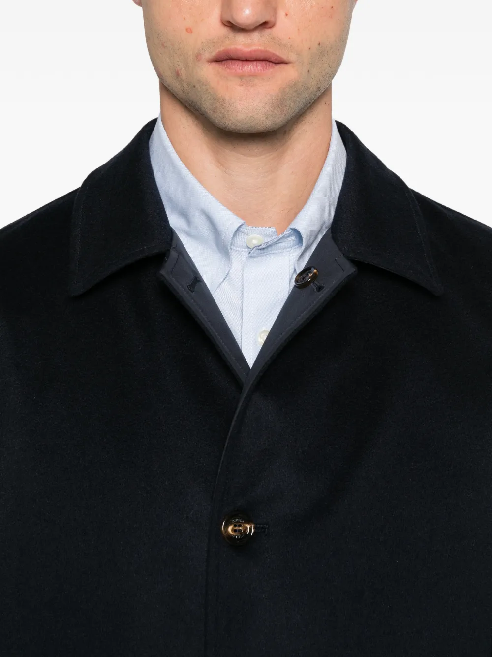 Kiton reversible single-breasted coat Blauw