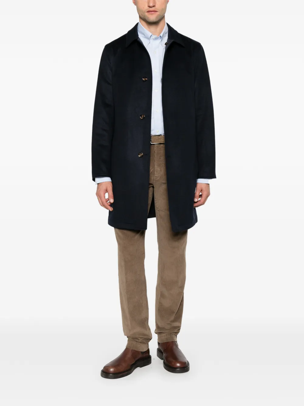 Kiton reversible single-breasted coat Blauw