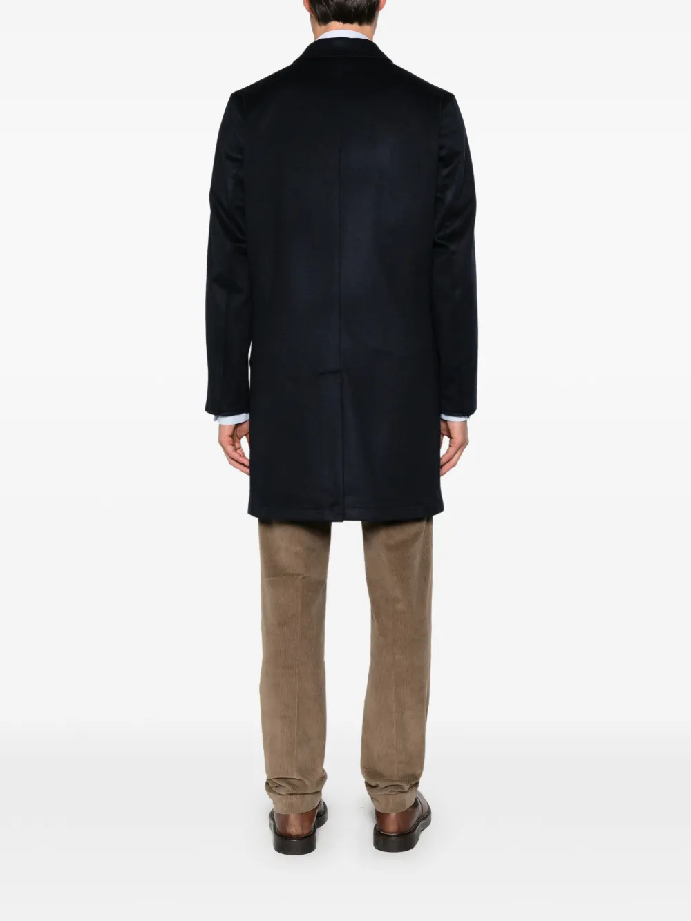 Kiton reversible single-breasted coat Blauw