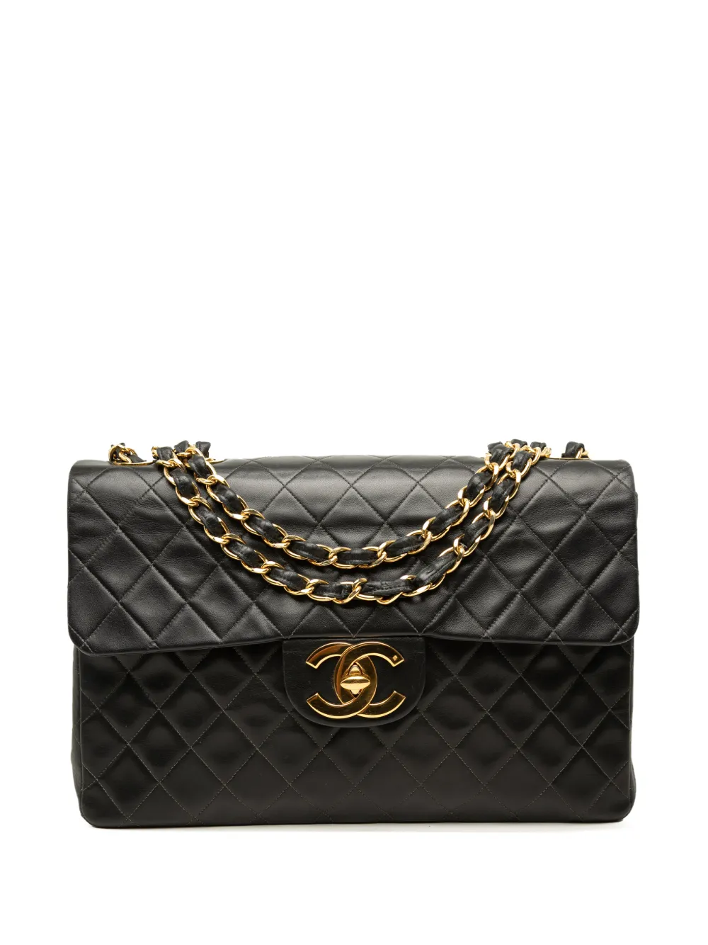 CHANEL Pre-Owned 1991-1994 Maxi XL Classic Lambskin Single Flap shoulder bag - Black