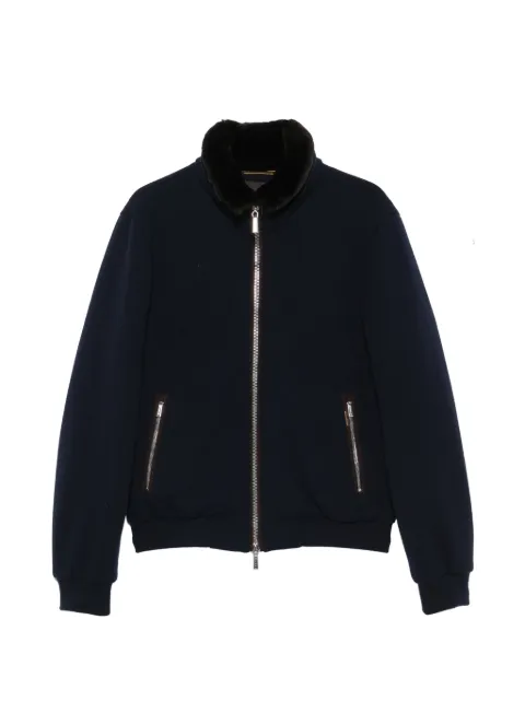 Moorer shearling-collar zip-up jacket