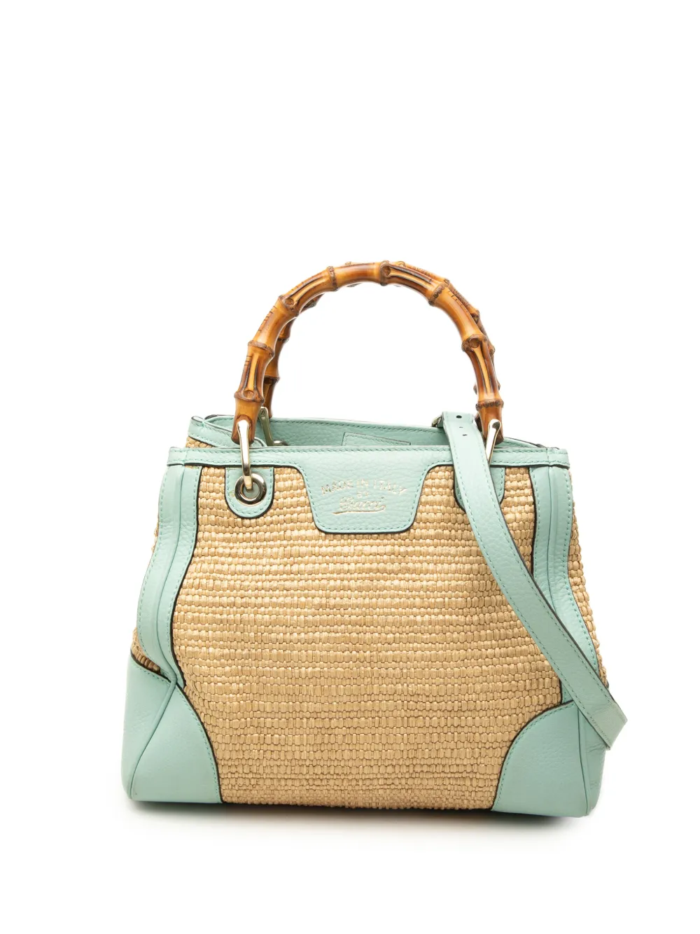 Gucci Pre-Owned 2000-2015 Small Raffia Bamboo Shopper satchel - Brown
