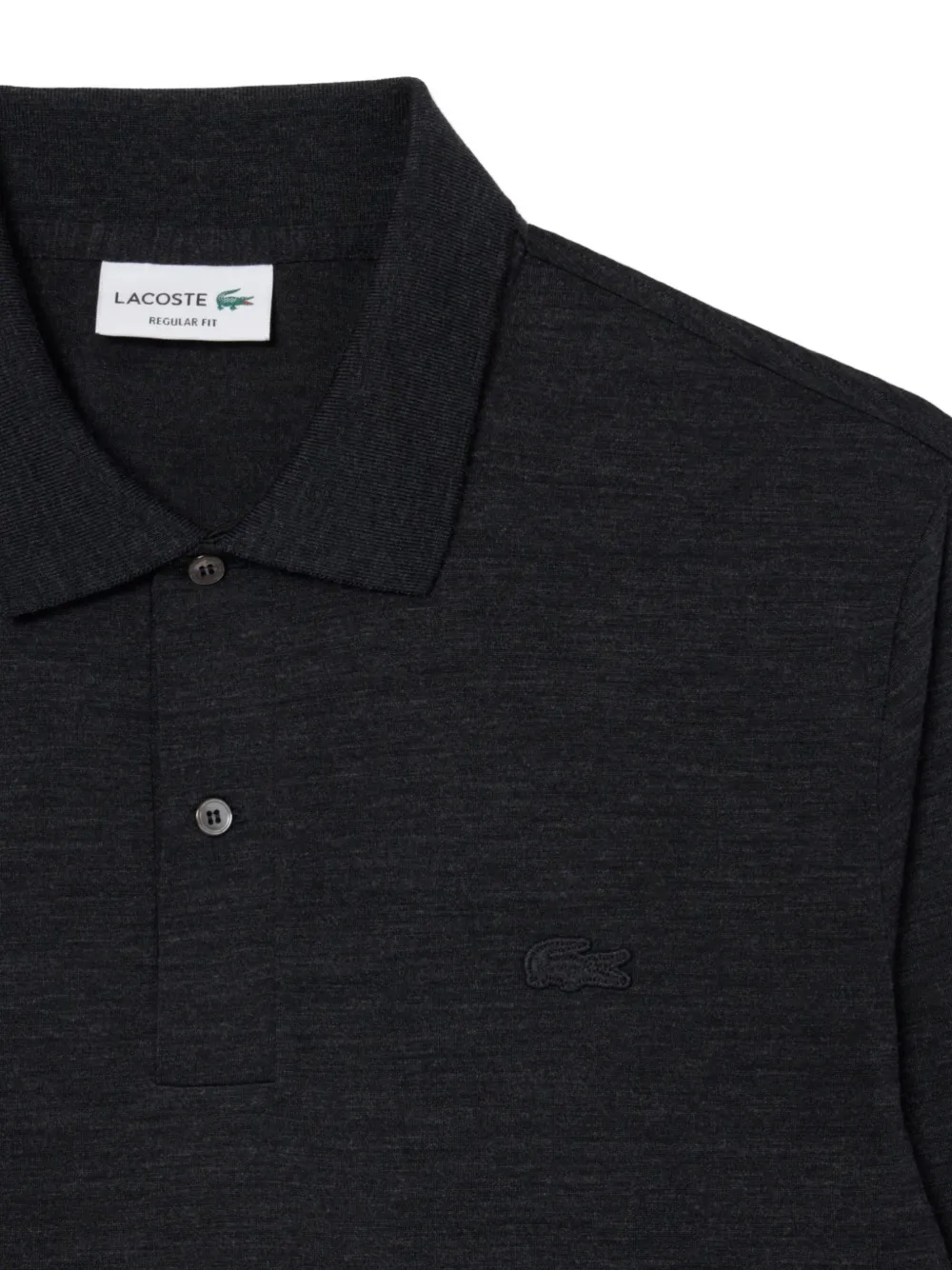 Lacoste regular fit long sleeved wool polo shirt Grijs