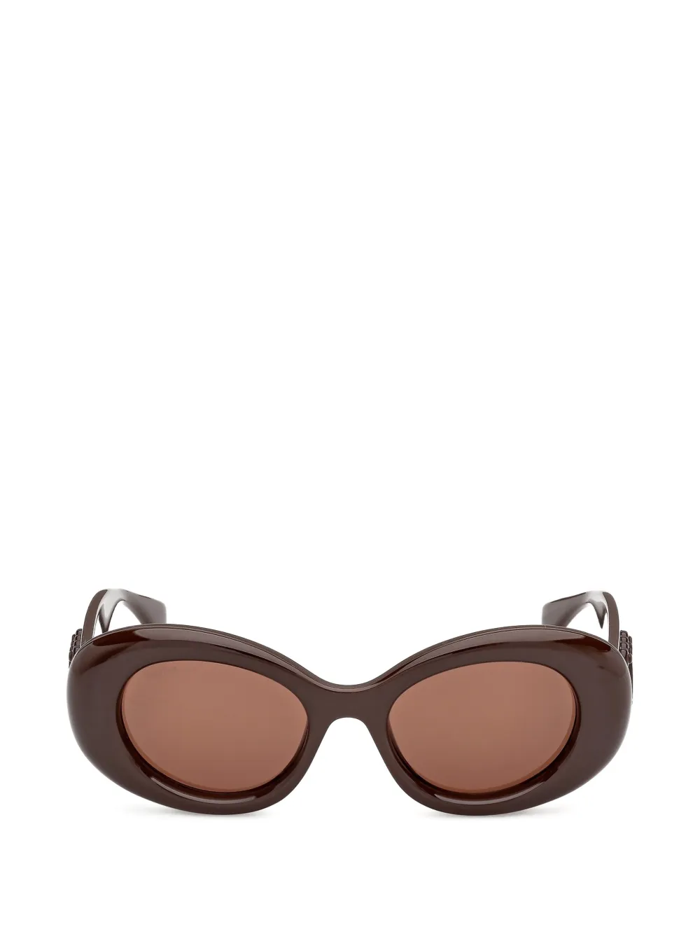 Max Mara Eyewear logo-plaque oval-frame sunglasses - Braun