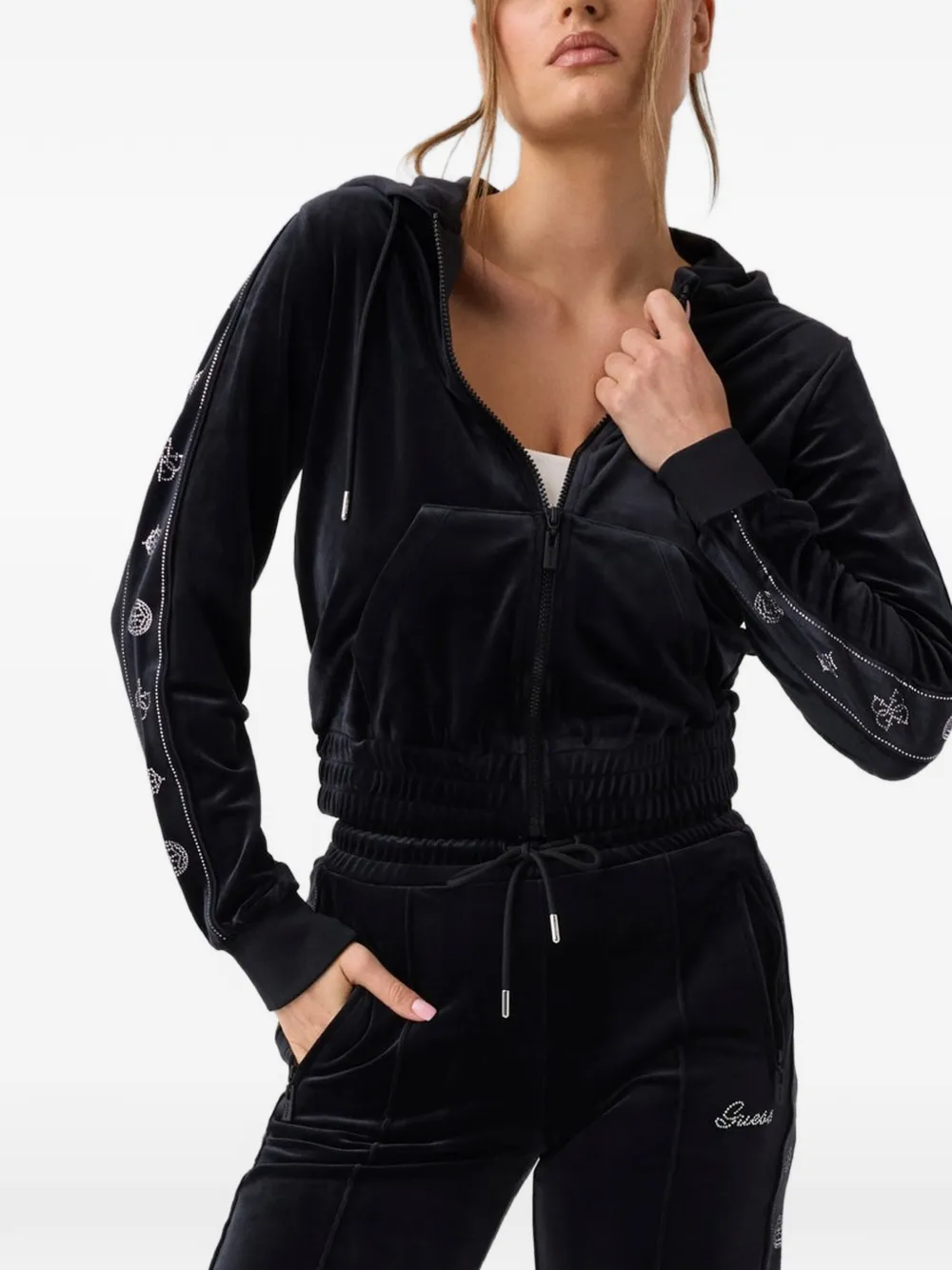 GUESS USA Rhinestones sweatshirt Zwart