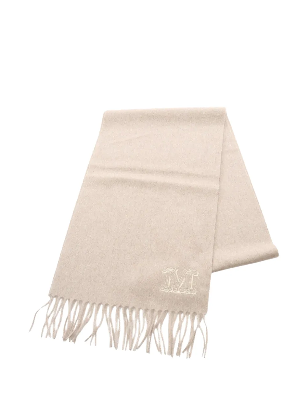 Max Mara monogram fringed scarf - Toni neutri