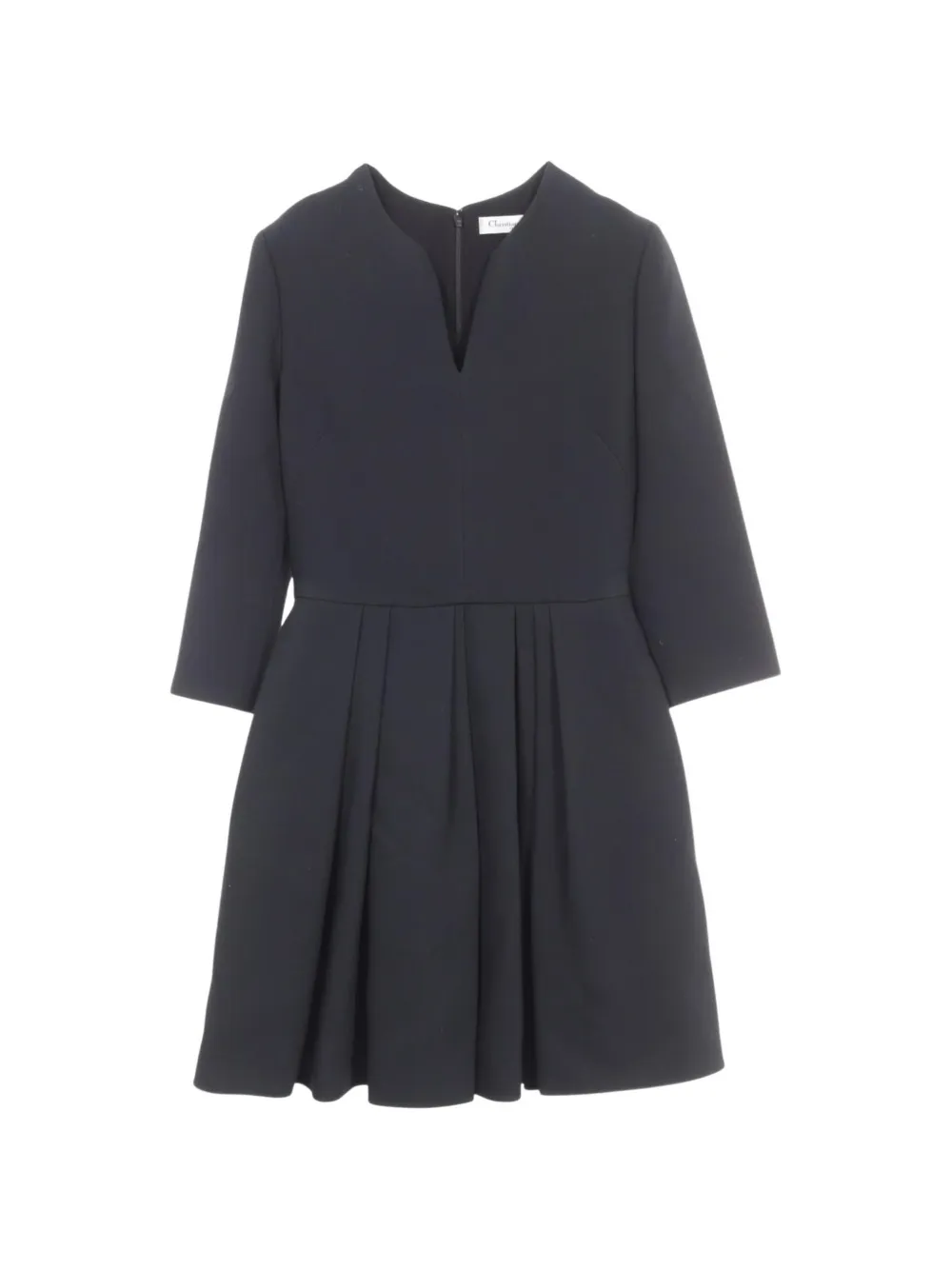 Christian Dior Pre-Owned 2010s pleated V-neck mini dress - Schwarz