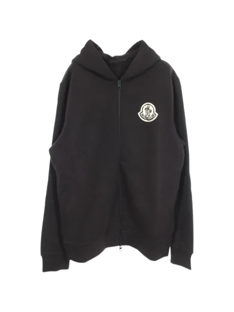 Moncler 2020's logo patch zip-up hoodie