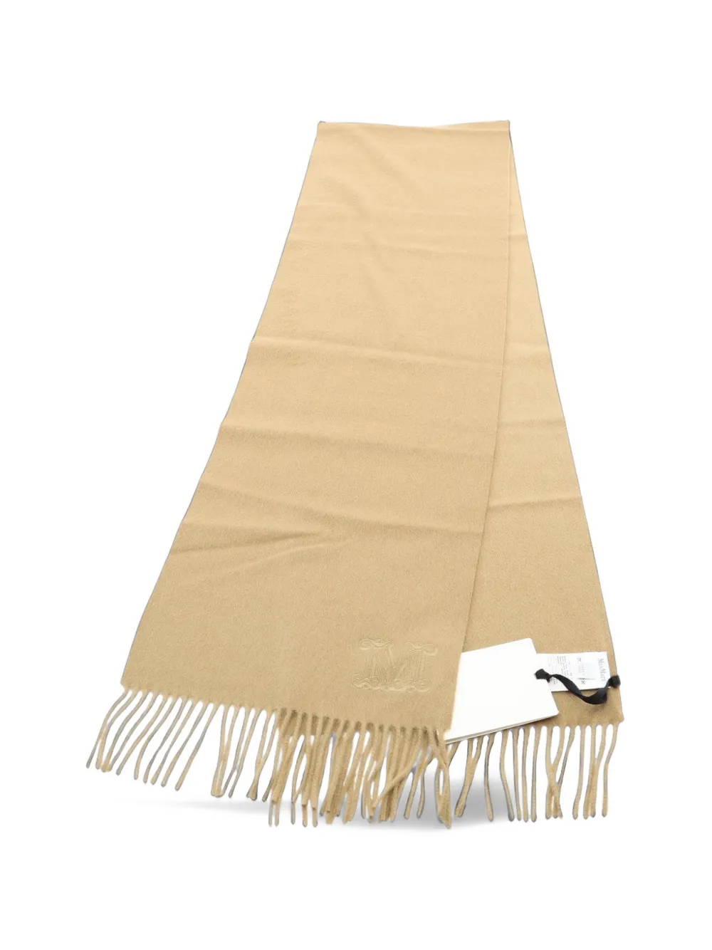 Max Mara 2020s monogram fringed scarf - Toni neutri