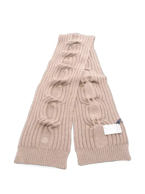 Moncler Vintage Sciarpa in maglia a trecce con applicazione logo anni 2020