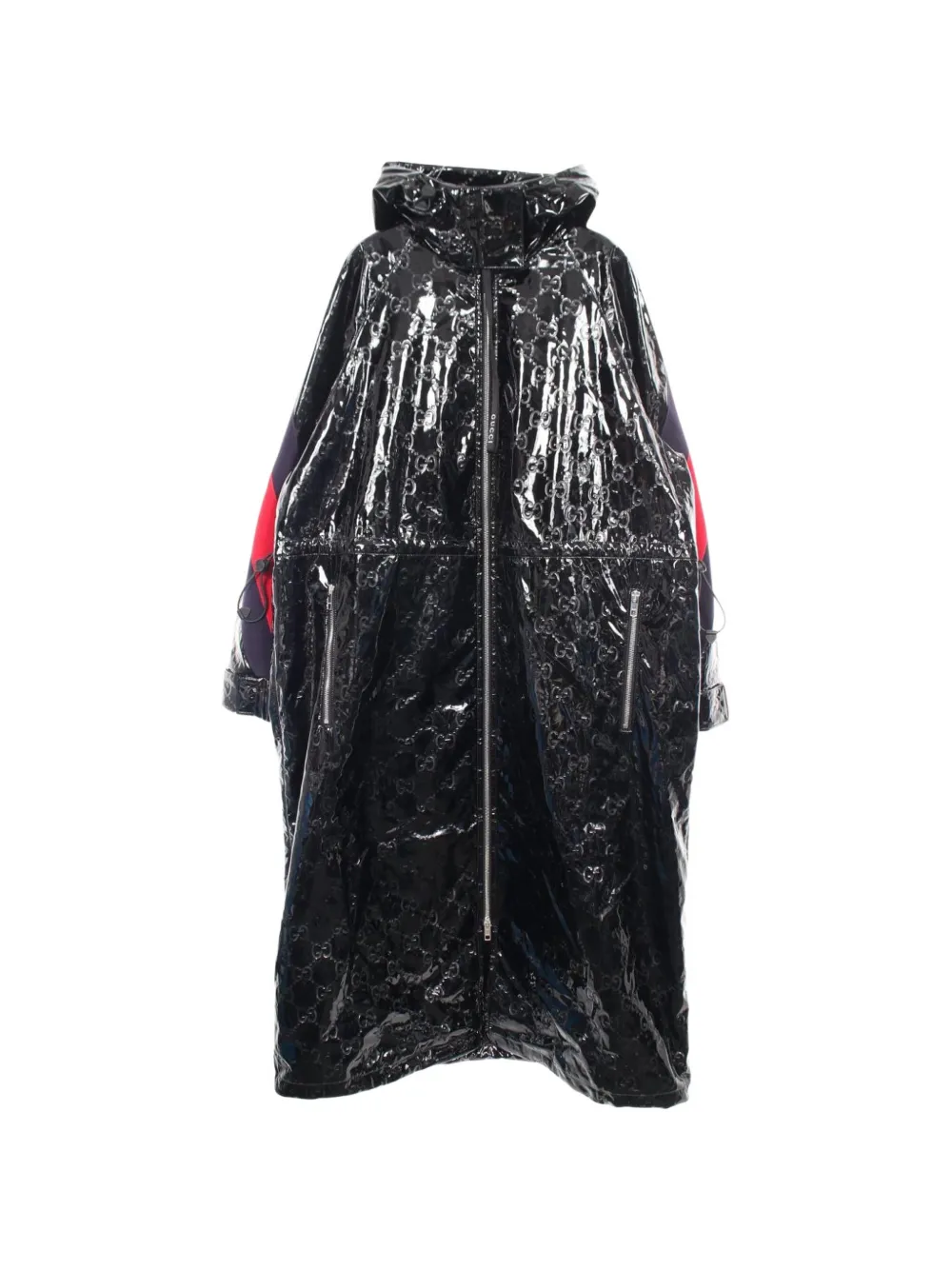 Gucci Pre-Owned 2010s GG pattern hooded coat - Black