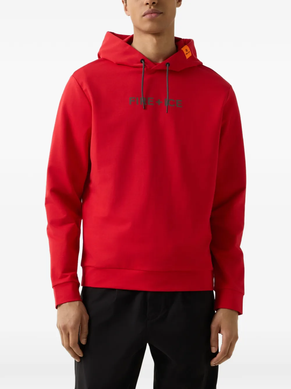 BOGNER FIRE+ICE logo-print drawstring hoodie Rood