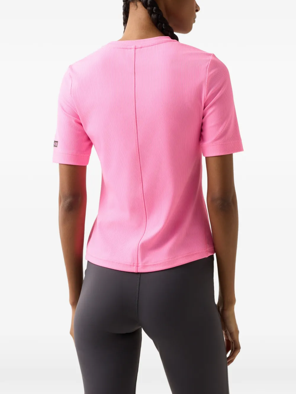 BOGNER FIRE+ICE Elke ribbed-knit T-shirt Roze