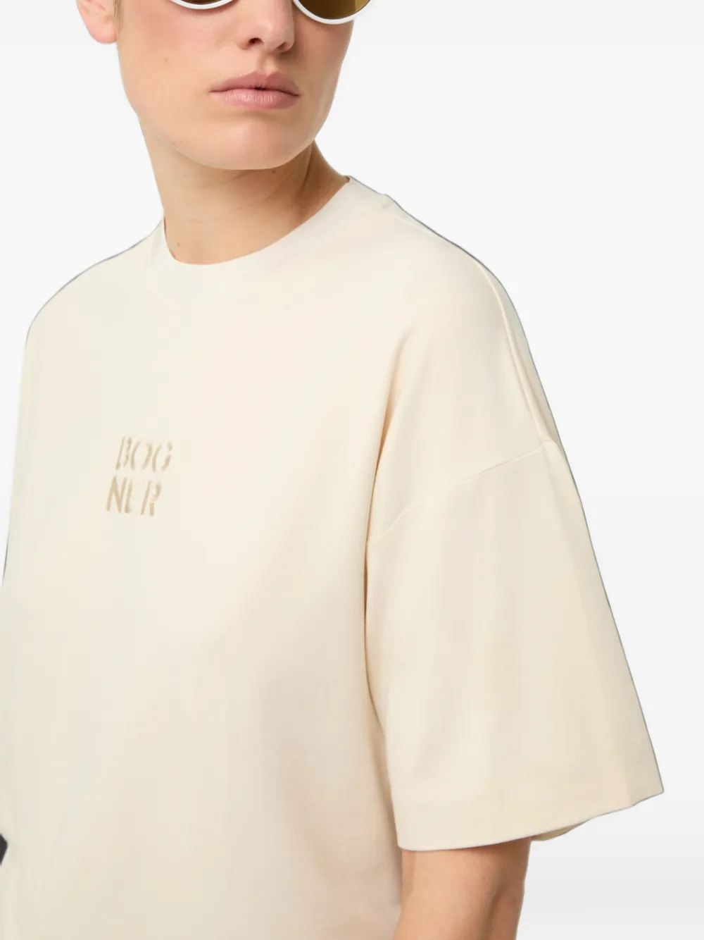 BOGNER Dayna logo-embroidered T-shirt Beige