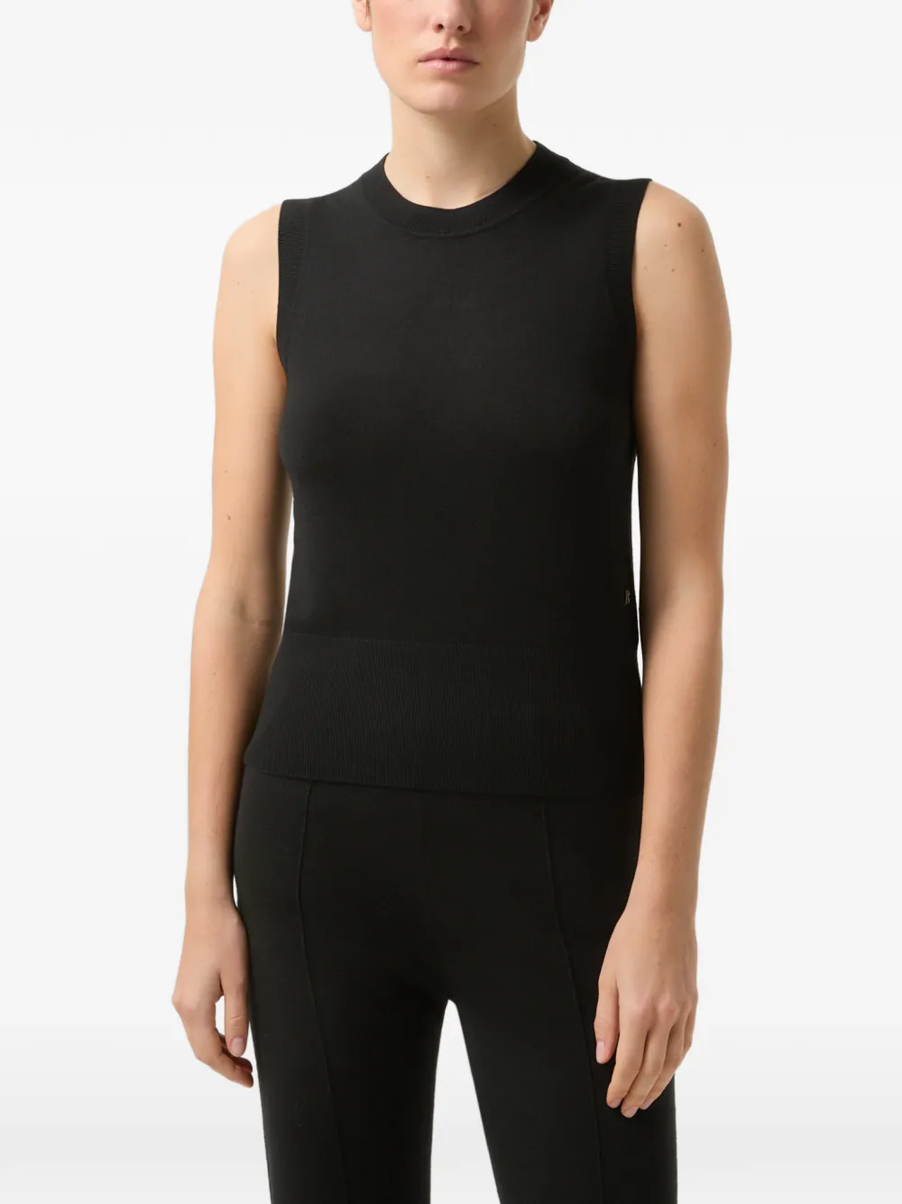BOGNER Isola ribbed-knit sleeveless tank top Zwart